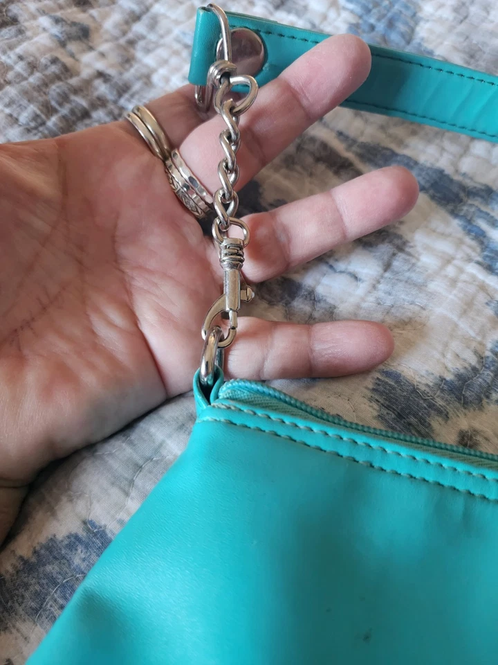 Редкий Lux de Ville Дамская сумка блеск сердце синий ретро сумочка рокабилли трудно найти - Изображение 4 из 4