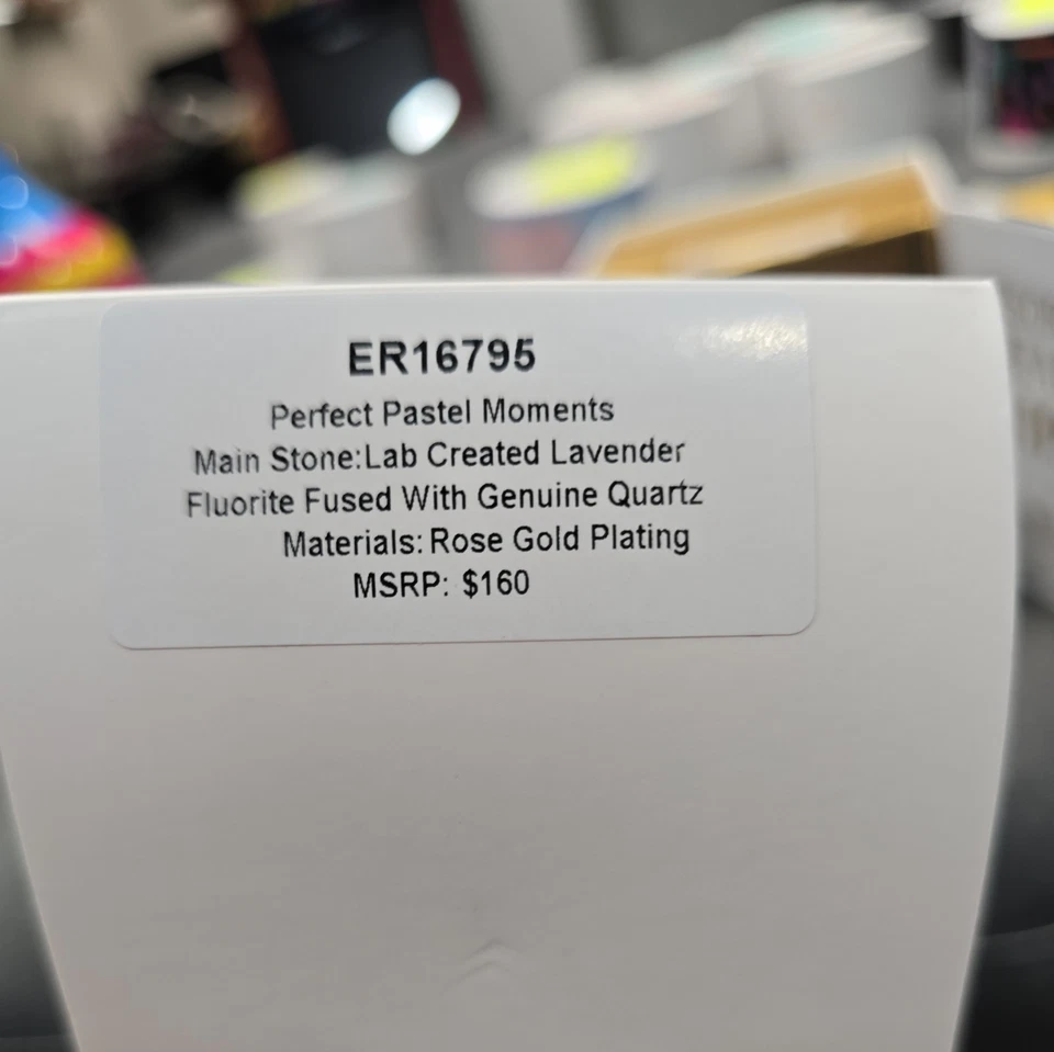 Bomb Party Resort Wear Earrings Perfect Pastel Moments ER16795 Blue On Gold - Image 4 of 4