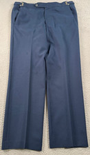 Vintage Saturdays Gentlemans Britches Mens 36x27 Hemmed Blue Wool USA Made