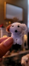 miniature pipe cleaner Dog jack Russell handcrafted figurine doll house pet