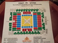 Boxeo! Artículos raros, Tyson vs. Spinks, 27 de junio de 1988 Trump Plaza Plano.
