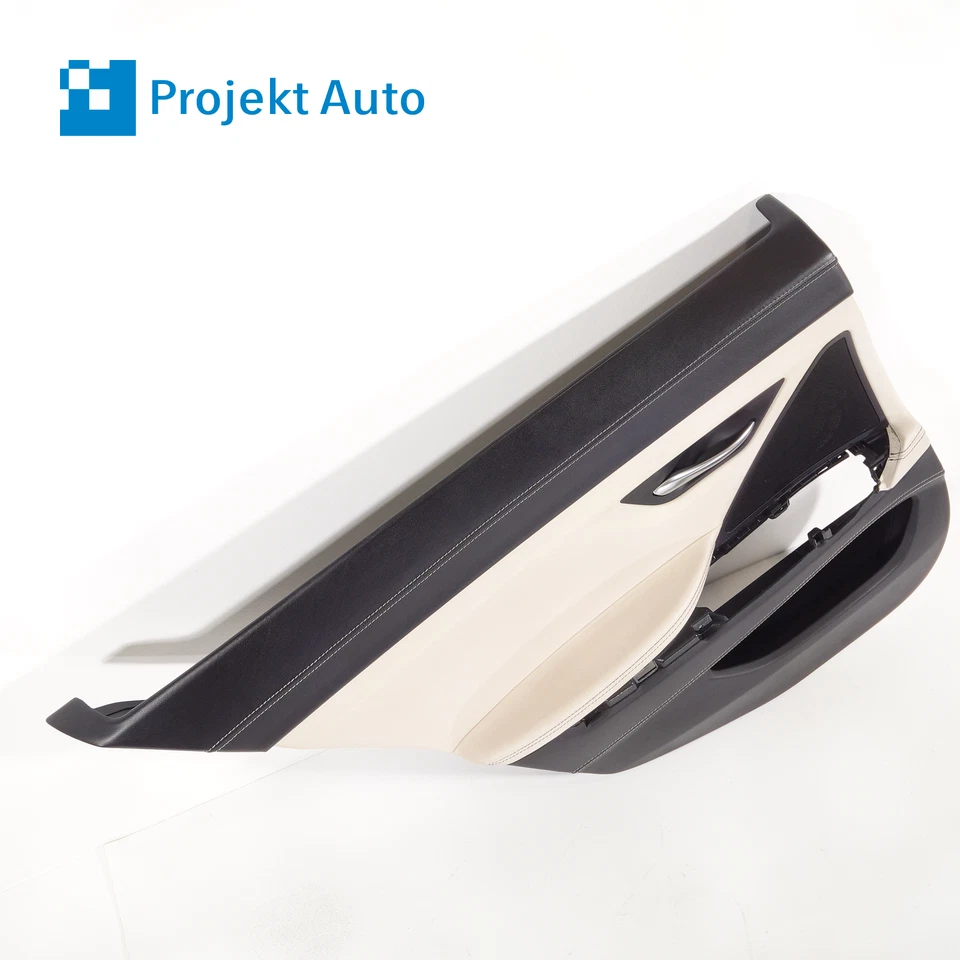 13-19 原始设备制造商宝马左后门面板单个美利奴白金/黑色 ZBC8 F06 — 第 3/4 张图片