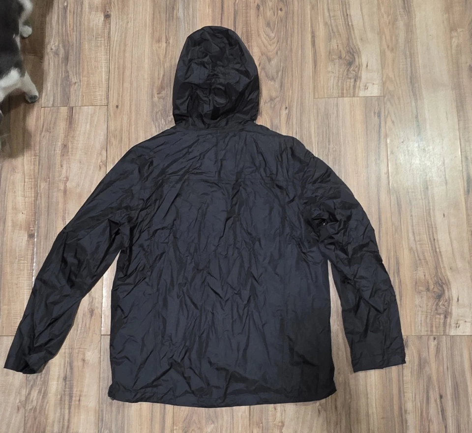 Chaqueta LL Bean Para Hombres L Alta Negra Forrada de Vellón Cremallera Completa Modelo Trail Chaqueta de Lluvia Foto 2 de 2