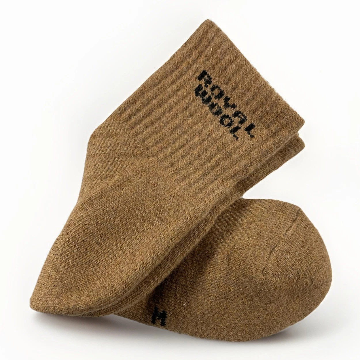 NWOT Royal Wool 100% Camel Wool Tan Brown Socks Size Medium Made In Mongolia