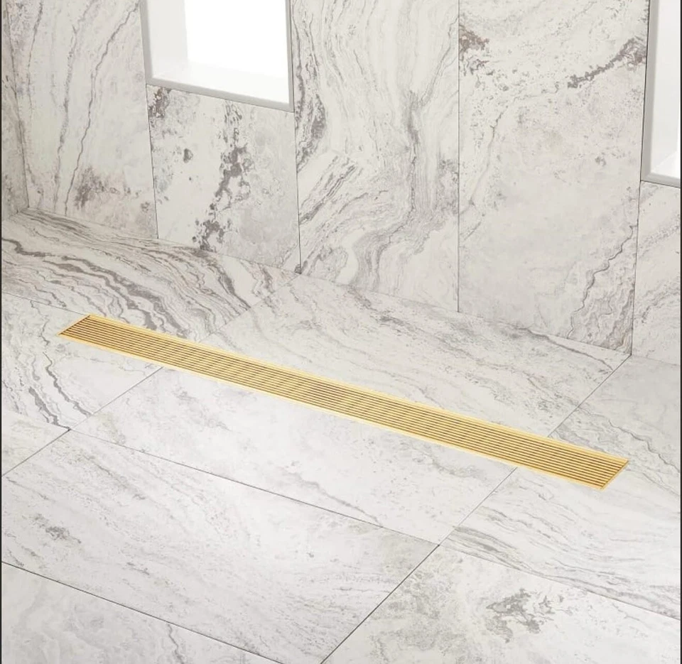 Линейный слив для душа Signature Hardware 48 дюймов Carmen полированная латунь ZA3-H06-48-PB-C - Изображение 2 из 4