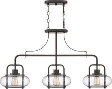 Quoizel TRG338OZ Three Light Island Chandelier Trilogy Old Bronze