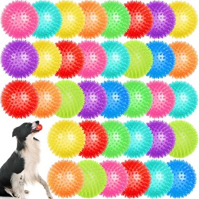 UZLU 36 Pcs 2.5 in Squeaky Dog Toy Balls Spiky Chew 2.5in, Blue 