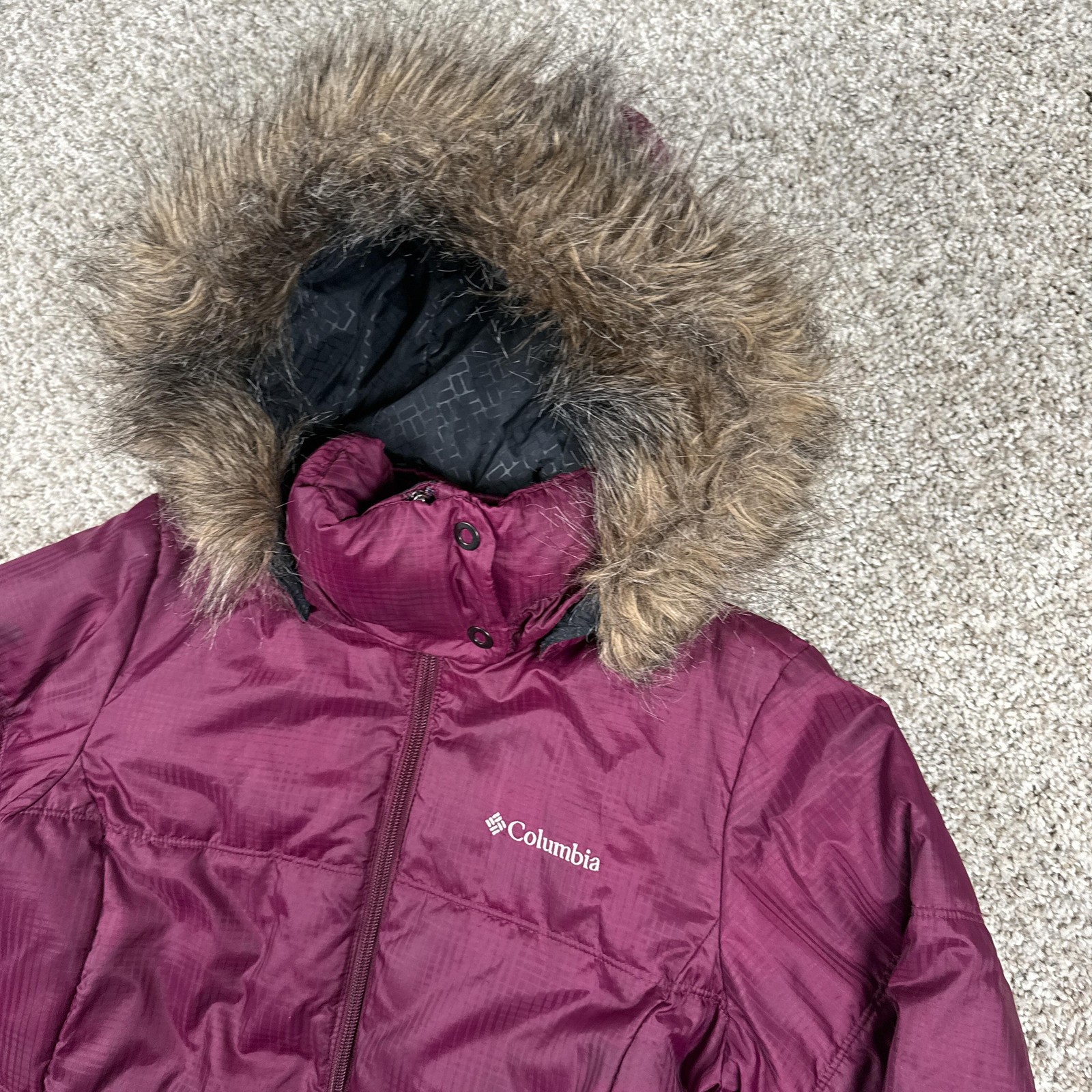 Columbia Jacket Womens Small Purple Faux Fur Hood Puffer Insulated Winter Coat thumbnail 5