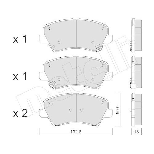 Plaquettes de frein Metelli 22-0944-0 pour entretien Hyundai