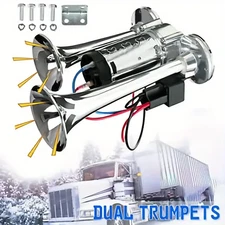 Air Train Horn Kit for Truck Car Super Loud 1000DB 12V Electric Trains Horns US