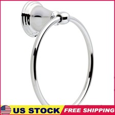 Round Towel Ring Wall Mounted Bath Hardware Durable Zinc Finish Easy Install New