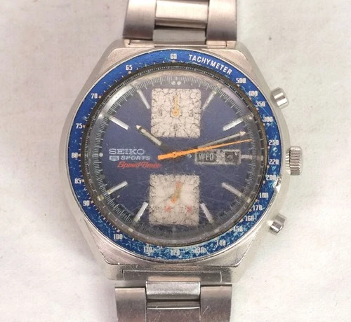 Vintage Seiko 5 Sports Kakume Chronograph Men's Watch for Repair 6138-0030