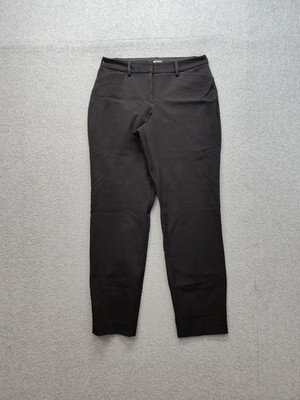 Express Women Dress Pant 4 Black Ankle Mid Rise Straight Leg Business Officewear