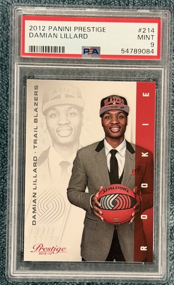 2012 Panini Prestige #214 Damian Lillard PSA 9 Rookie
