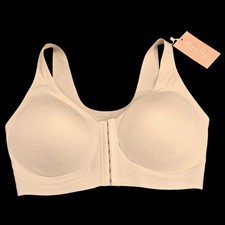Luna Hug Posture Bra Womens Size M Nude Front Closure Wireless Seamless New