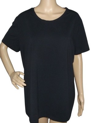 Essentials T-Shirt Womens XXL Black Long Regular Fit Crew Neck cotton modal