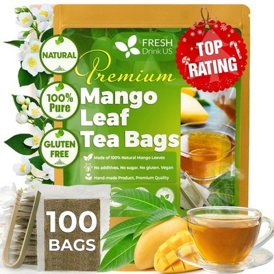 , Premium 100 Mango Leaf Tea Bags, Hojas de Mango secas, 100% Natural & Pure,...