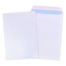 GP Globe Packaging 50 x C4 A4 White Plain Self (324x229mm) - Plain,