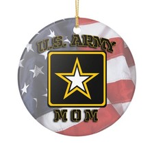 US Army United States Army Mom 3" Ceramic Christmas Ornament Made In The USA Shi