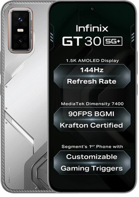 Infinix GT 30 5G+ (White 128GB 8GB RAM) Dimensity 7400 Processor Unlocked
