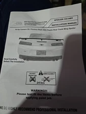 2016+ Camaro ZL1 New NIB Factory Style GLOSSY BLACK Rear Trunk Lid Wing Spoiler