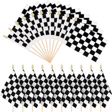 20 Pcs Checkered Black and White Racing Car Flags, Small Hand Held Race Car Flag