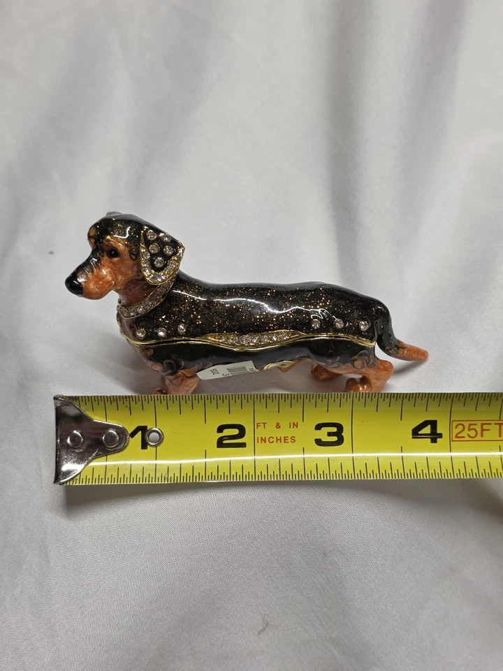 Caja de baratija RUCINNI Dachshund adornada con joyas decoración de perro coleccionable Foto 3 de 4