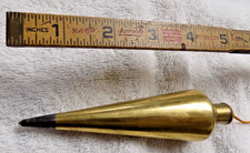 Unmarked Brass Plumb Bob W/Steel Tip 1 Lb Please See My Other Listings Of Tools