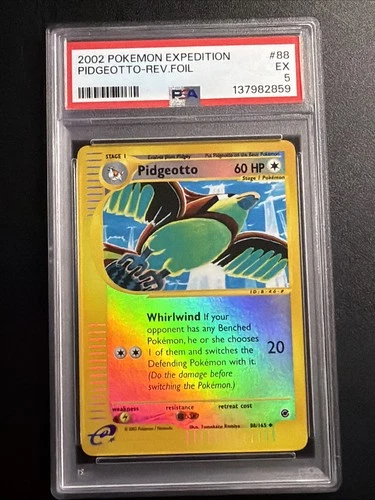 Pidgeotto 88/165 Expedition Reverse Holo Card PSA 5