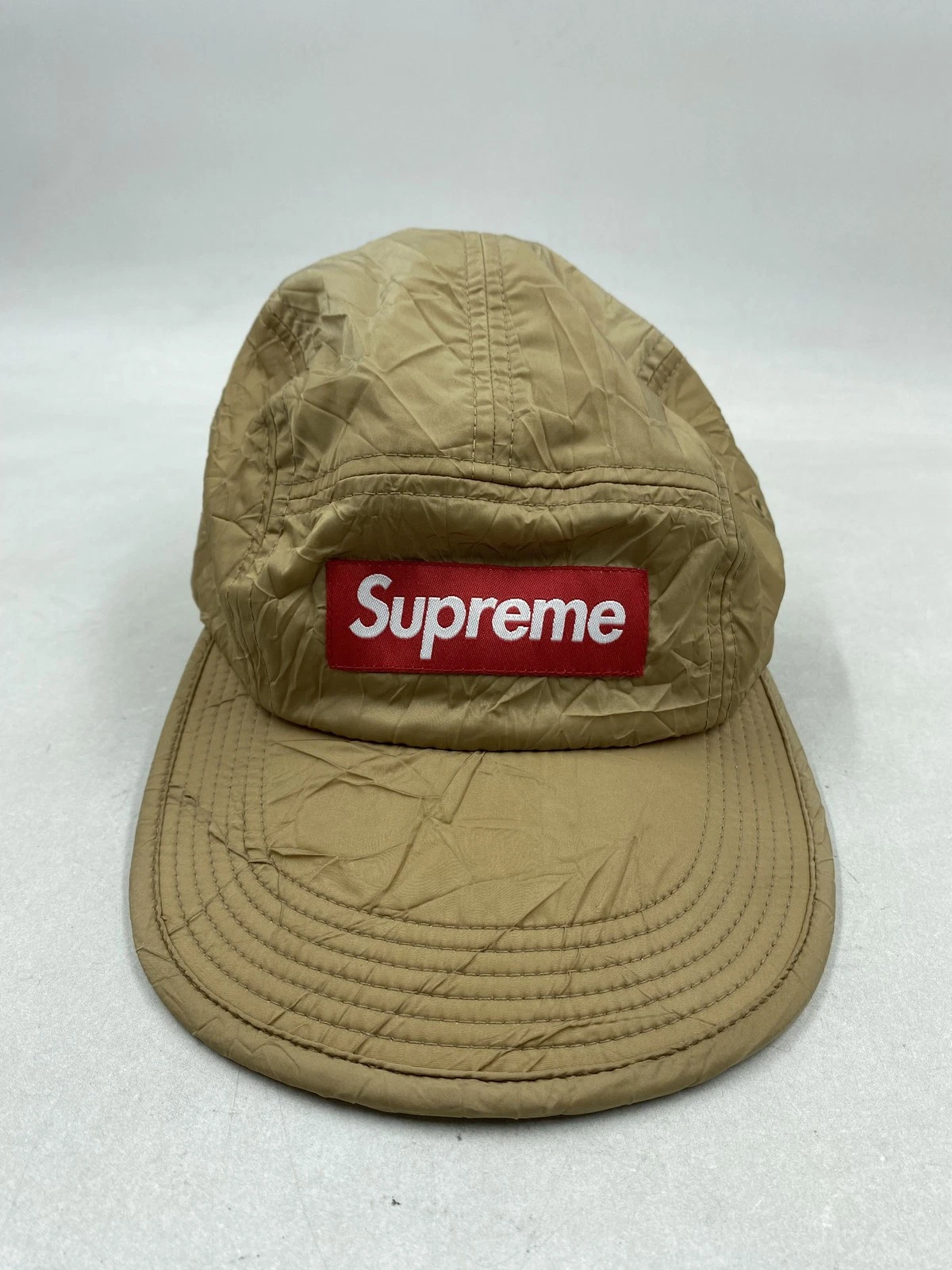 Casquette streetwear en nylon uni réglable marron suprême
