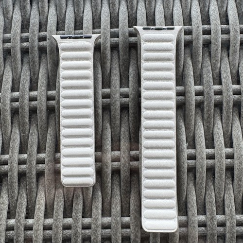 Apple Watch Leather Links 40mm M/L, Chalk White