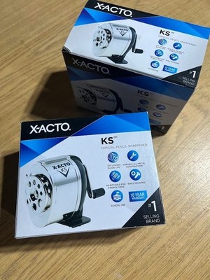 LOT of TWO (x2) X-ACTO Pencil Sharpener  KS Wall-Mount Adjustable Classroom