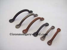 CAST IRON ANTIQUE KITCHEN CABINET DOOR CUPBOARD DRAWER D BOW PENNY PULL HANDLES