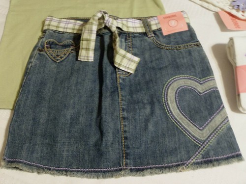 Gymboree Cowgirls At Heart Size 7 Denim Adjustable Waist Skort Shirt Hat Outfit - Picture 7 of 10