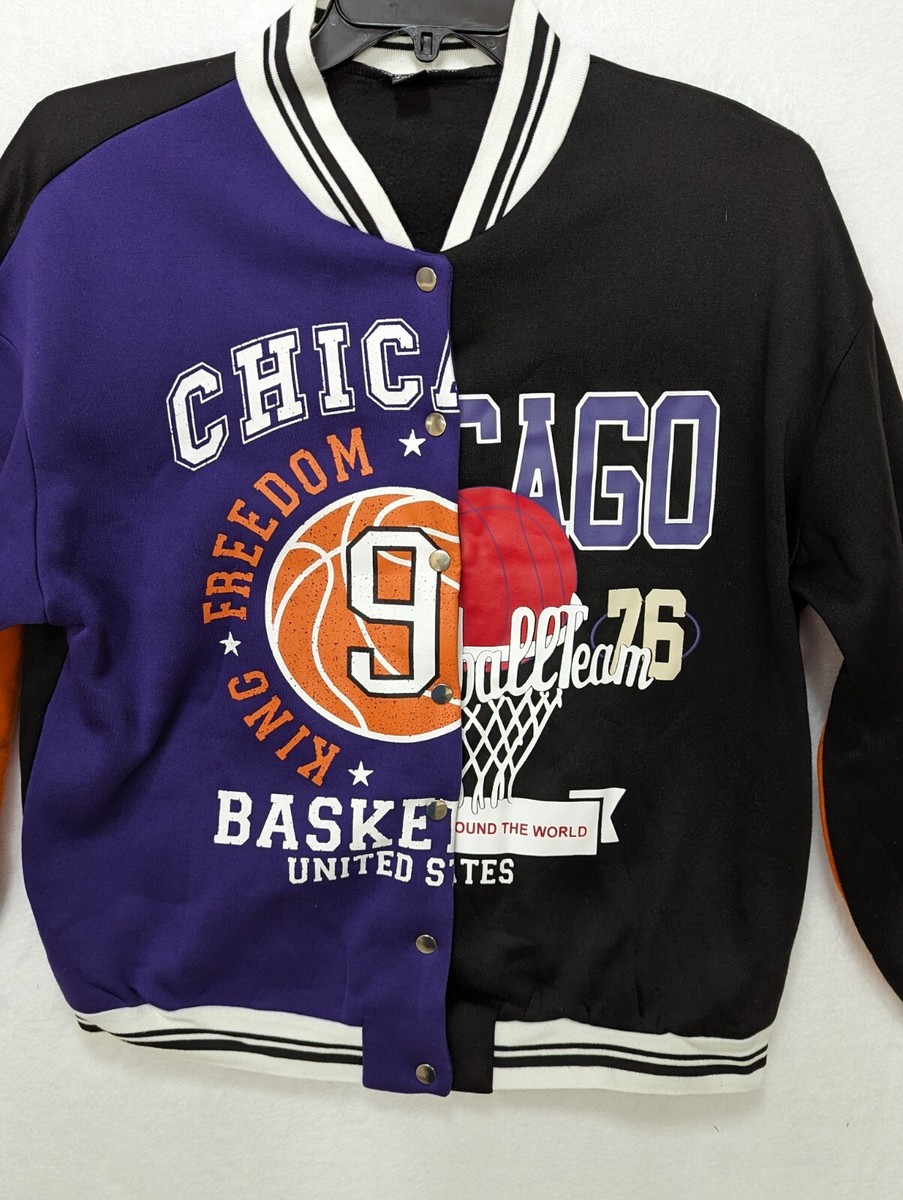 Chicago Basketball Custom Dual Sided SHEIN Vintage Retro Varsity Jacket  Size LG