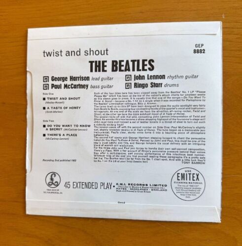 RARE BEATLES "TWIST AND SHOUT" UK EP W/PIC SLEEVE - Picture 2 of 2