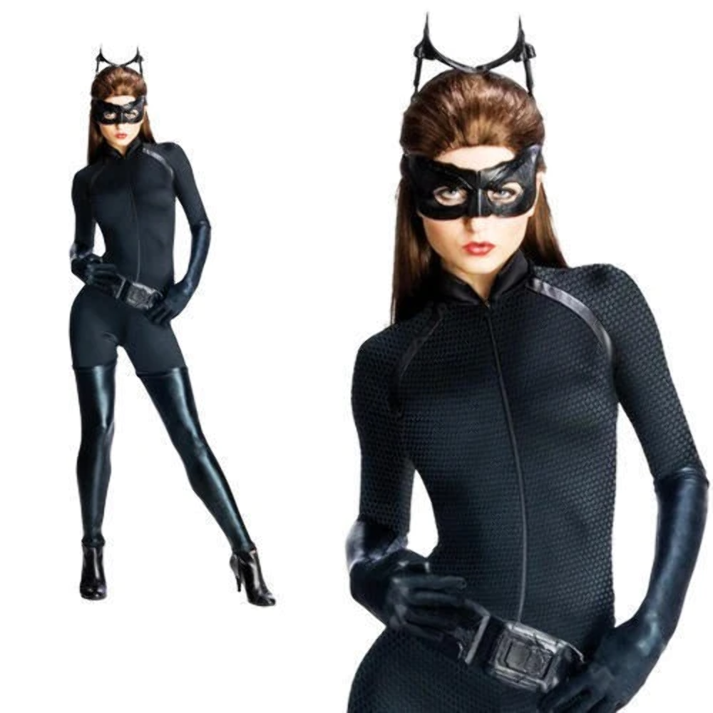 Womens Catwoman Fancy Dress Costume Batman Dark Knight Halloween