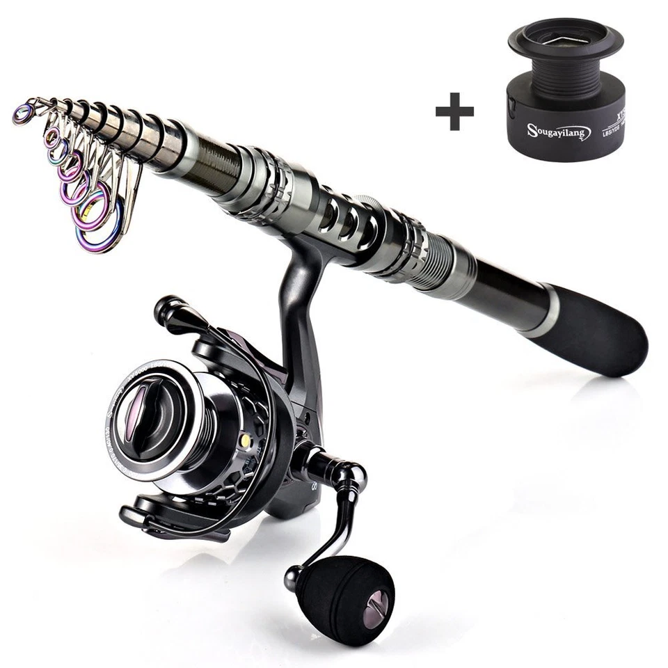 Sougayilang Fishing Rod Combos with Telescopic Fishing Pole Spinning Reels - Image 4 of 4