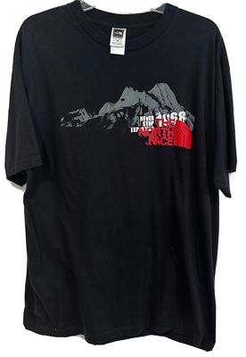 ザノースフェイス North Face Graphic Tee NEVER STOP EXPLORING Black Cotton Short