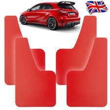 RED Carbon Fiber MUD FLAPS FOR MERCEDES BENZ A B C CL CLK E SL GLA AMG 45 CLASS