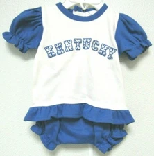 NCAA Kentucky Wildcats White Pin Dot Logo Girls Bloomer Set Two Feet Ahead #161