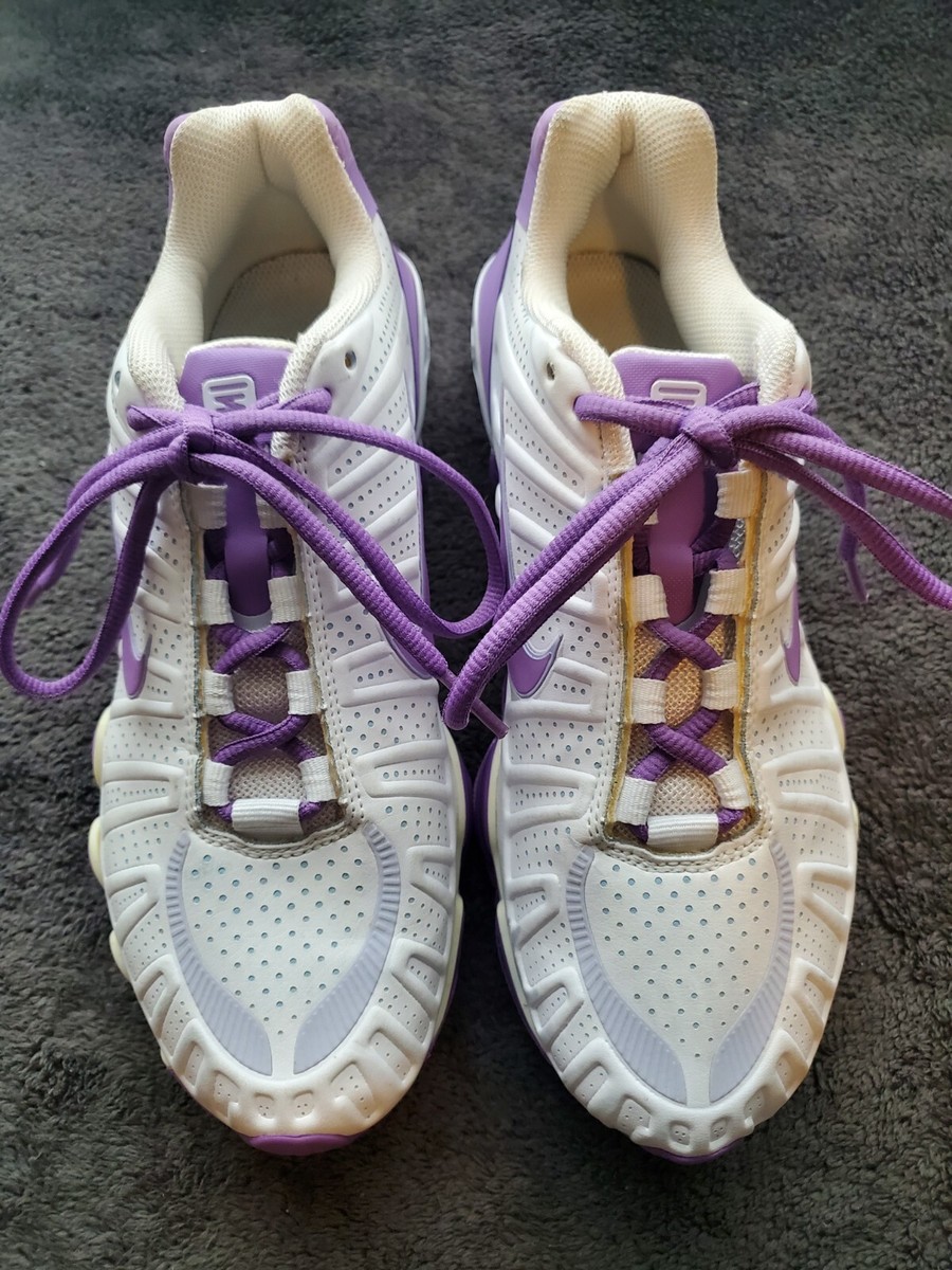 Nike 488344-150 Shox TXL White Purple Lace Up Sneaker Shoes Nike 488344-150 Shox TXL White Purple Lace Up Sneaker Shoes