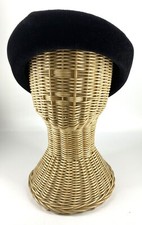 Vintage Black Bowler Women  s Hat Rolled Brim - Flamand - Made In Italy