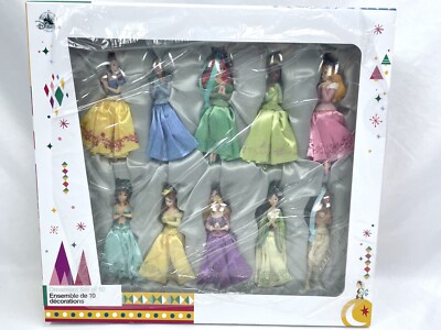 Disney Store 10pc Princess Christmas Ornaments 2018 Snow White Cinderella Ariel 