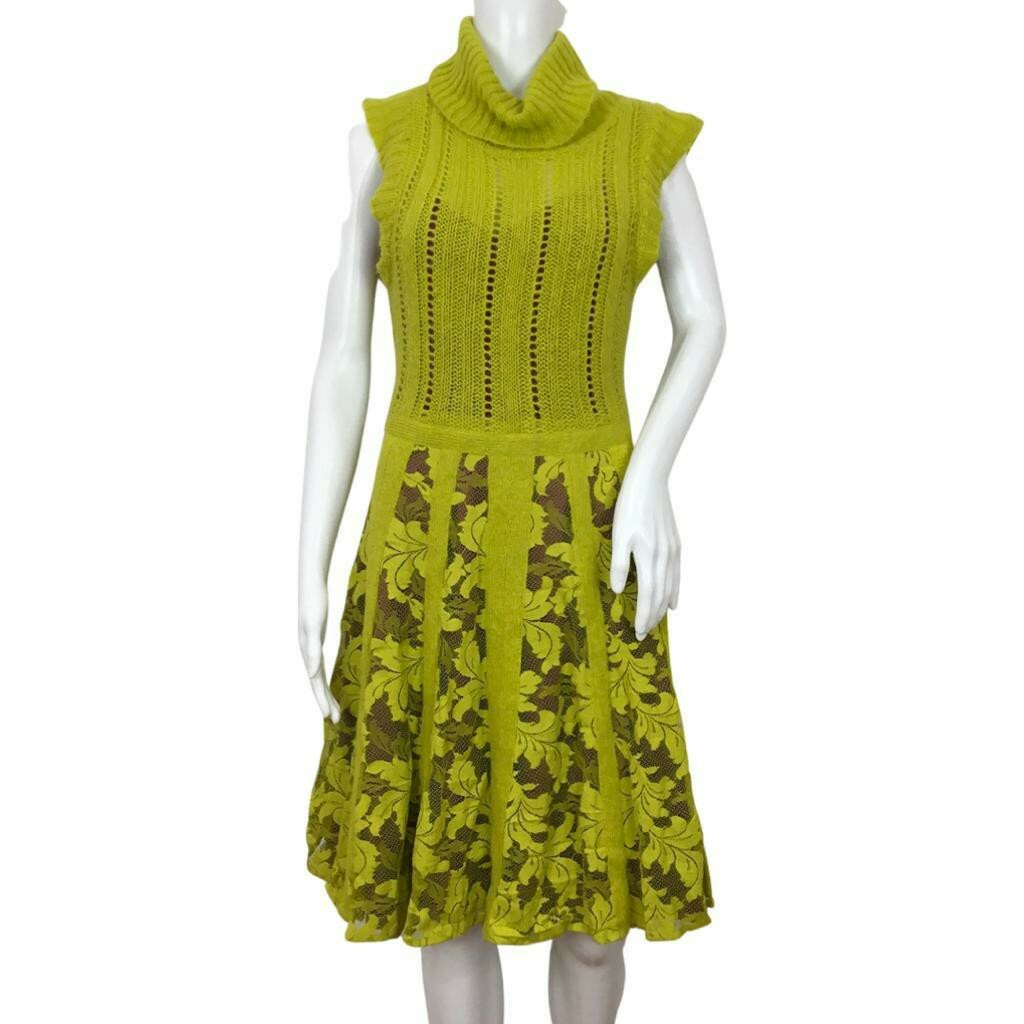 Nanette Lepore Women's Dress Multi Style Embroidered Size 2 Neon Green Color