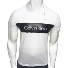 NWT CALVIN KLEIN MSRP 54.99 MEN WHITE CREW NECK SHORT SLEEVE T-SHIRT SIZE S M L