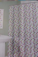 13 pc Splash Bath Multi Dotted Shower Curtain and Hooks Set NIP