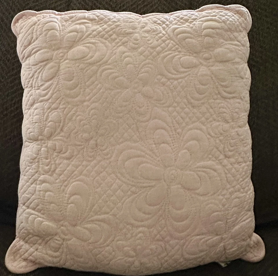 LAURA ASHLEY Lifestyles Set-2 ALMOHADAS DE TIRO marfil y rosa acolchado usado en excelente estado Foto 2 de 4