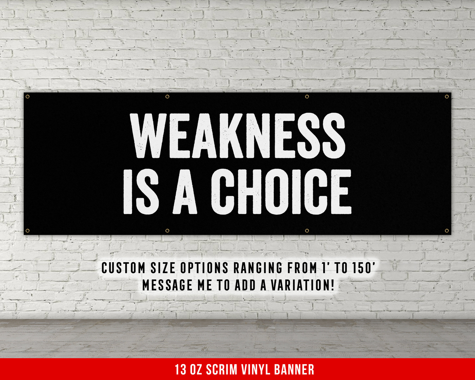 Home Gym Motivational Banner - Fitness Weightlifting Wall Art