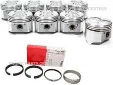 SEALED POWER Flat Top Pistons Set/8+CAST Rings for Pontiac 400 V8 Bore STANDARD